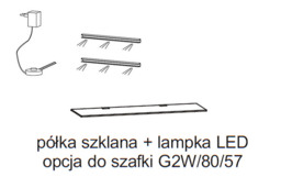 Glass Shelf with LED Lights for 800mm Wide Kitchen Cabinets Display Shelving - Junona - thumbnail 4