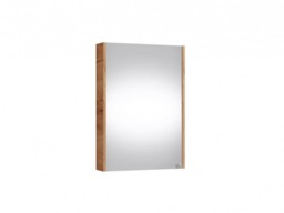 Mirror Bathroom Cabinet Mirrored Small Wall Unit Slimline Cupboard 500mm Gold Craft Oak Wooden Finish – Avir - thumbnail 6