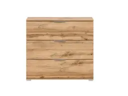 Modern Large Chest of 3 Drawers Storage for Bedroom Living Room Oak Effect 95cm Unit - Zele - thumbnail 3