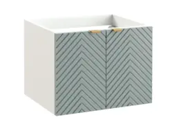 Bathroom Vanity Cabinet 600mm 60cm Unit Wall Mounted Floating Ribbed Fluted Doors Soft Green Finish - Cara - thumbnail 3