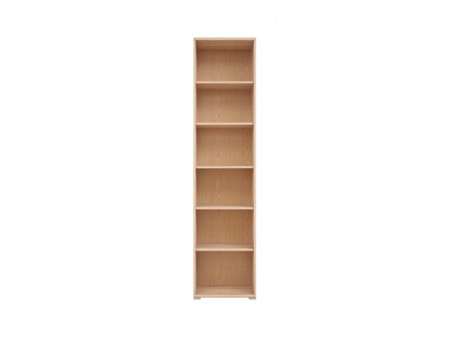 Tall Bookcase Open Shelf Cabinet Slim Shelving Unit Modern Sonoma Oak Effect Office Study Furniture - BRW OFFICE - image 1