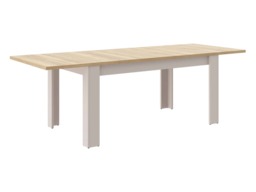Extendable Dining Table Beige and Light Oak 4 6 8 10 Seater Extending 160cm to 240cm – Net - thumbnail 4
