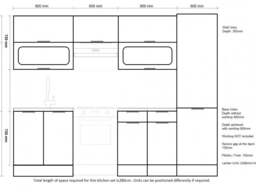 Kitchen Cabinets 7 Unit Set with Slim 400mm Larder Cupboard DIY 260cm Kitchen Light Grey Gloss - Star - thumbnail 3