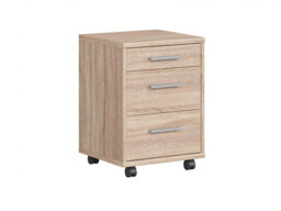 Mobile Pedestal Drawers Storage Unit Home Office Furniture Modern Sonoma Oak Effect - BRW Office - thumbnail 4