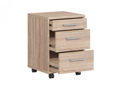 Mobile Pedestal Drawers Storage Unit Home Office Furniture Modern Sonoma Oak Effect - BRW Office - thumbnail 3