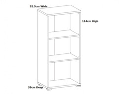 Bookcase Open Shelf Cabinet Shelving Unit Small Slim Filing Storage Modern Sonoma Oak Effect Office Study - BRW OFFICE - thumbnail 4