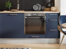 Kitchen Oven Housing Base Unit 600mm Midnight Blue Cabinet for Single Built In Oven Dark Navy – Nora - thumbnail 3