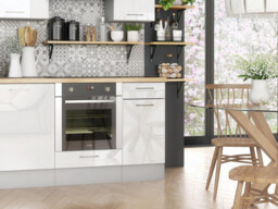 Kitchen Cabinets Cupboard Set 6 Units Oven Housing 180cm Soft Close White High Gloss - Ella - thumbnail 3