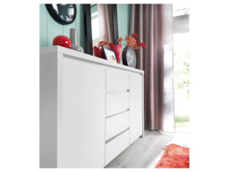 Large White Sideboard with Drawers Modern Dresser Cabinet Living Room Bedroom Storage 143.5cm - Kaspian - thumbnail 3