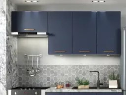 Cooker Hood Cabinet Kitchen 600mm Wall Half Height Unit Midnight Blue Extractor Fan Housing - Nora - thumbnail 3