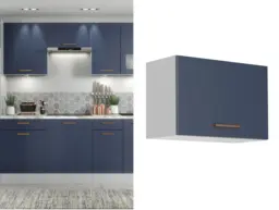 Cooker Hood Cabinet Kitchen 600mm Wall Half Height Unit Midnight Blue Extractor Fan Housing - Nora
