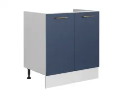 Kitchen Cabinets Set 5 Midnight Blue Units Complete Cupboards DIY 180cm Navy Small Package - Nora - thumbnail 4