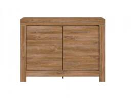 Small Sideboard 2 Door Compact Storage Cabinet Dresser 115cm Unit Oak Effect - Gent - thumbnail 2
