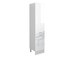 Kitchen Larder Cupboard Slim Narrow Free Standing 400mm Storage Pantry Unit Light White Gloss Cabinet - Ella - thumbnail 4