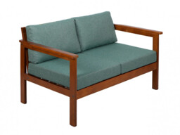 2 Seater Garden Sofa Wooden Garden Furniture Sofa with Comfy Sage Green Cushions - Cozy - thumbnail 2