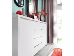 White Living Room Furniture Set TV Unit Sideboard Glass Display Cabinet Shelf Modern Cupboards - Kaspian - thumbnail 2