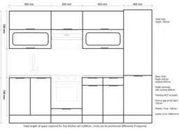 Kitchen Cabinets 8 Unit Set 600mm Larder Unit + Oven Housing 280cm Light Grey Gloss - Star - thumbnail 3