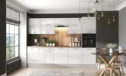 Kitchen Drawer Unit 400mm Narrow Cabinet Freestanding Base Storage Cupboard White High Gloss - Ella - thumbnail 3