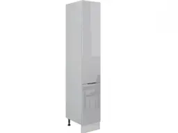 Kitchen Larder Cupboard Slim Narrow Free Standing 400mm Storage Pantry Unit Light Grey Gloss Cabinet - Star - thumbnail 3