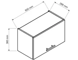 Kitchen Wall Cabinet Extractor Fan Unit Cooker Hood Housing Dark Grey 600mm Half Height Cupboard - Clara - thumbnail 4