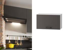 Kitchen Wall Cabinet Extractor Fan Unit Cooker Hood Housing Dark Grey 600mm Half Height Cupboard - Clara
