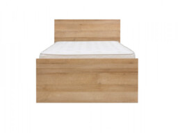 Modern 90cm Euro Single Bed Frame with Headboard and Solid Wood Slats Riviera Oak Effect - Balder - thumbnail 3