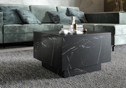 Black Marble Coffee Table Black Marble Effect Lift Up Storage Lamp Table - Moon - thumbnail 2