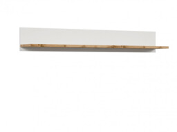 Wall Mounted Book Shelf Storage Display Floating Panel Unit 156cm White and Oak Scandi - Holten - thumbnail 4