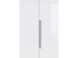 Modern Free Standing 2-Door Double White Gloss/Oak Wardrobe Drawer 90cm - Zele - thumbnail 4