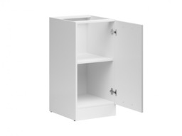Kitchen Cabinet 400mm Base Unit Modern Freestanding Cupboard 40cm Right Hand Grey Gloss - Junona - thumbnail 3