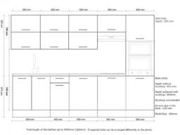 Modern Kitchen Cabinet Cupboard Set 12 Units Tall Oven White High Gloss 300cm - Ella - thumbnail 2