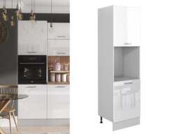 Modern Kitchen Cabinet Cupboard Set 12 Units Tall Oven White High Gloss 300cm - Ella - thumbnail 4