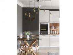 Modern Kitchen Cabinet Cupboard Set 12 Units Tall Oven White High Gloss 300cm - Ella - thumbnail 3