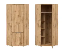 DISCOUNTINUED REDIRECTED Corner Wardrobe L Shaped Oak Single Wardrobe Modern Compact 1 Door - Zele - thumbnail 1