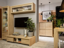 Sideboard Square Cabinet Living Room Bedroom Storage Sonoma Oak Modern Compact Unit - Kaspian - thumbnail 2