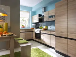 Kitchen Oven Housing 600mm Cabinet 1 Door Storage Cupboard Dark Wood Wenge and Oak Effect - Junona - thumbnail 2
