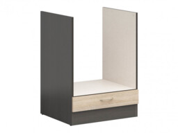 Kitchen Oven Housing 600mm Cabinet 1 Door Storage Cupboard Dark Wood Wenge and Oak Effect - Junona - thumbnail 3