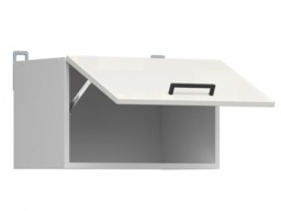 Kitchen Wall Unit 500mm Extractor Fan Housing Cabinet Lift Up Half Height Door White Chalk Gloss - Junona - thumbnail 4