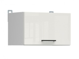 Kitchen Wall Unit 500mm Extractor Fan Housing Cabinet Lift Up Half Height Door White Chalk Gloss - Junona - thumbnail 3