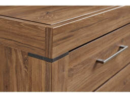 Chest of Drawers 70cm Modern Tall Narrow 5 Drawer Tallboy Dresser Storage Unit Oak Effect - Gent - thumbnail 3