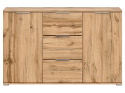 Large Sideboard for Living Room Oak Dresser Cabinet Storage Unit with Drawers 135cm - Zele - thumbnail 4