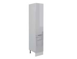 Kitchen Corner Cabinets L Shaped Set of 11 Units with Slim Larder Cupboard Light Grey Gloss - Star - thumbnail 4
