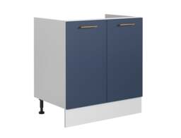 Kitchen Sink with Cupboard Midnight Blue Unit Sit On Stainless Steel Sink 800mm Cabinet Dark Navy - Nora - thumbnail 4