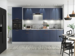 Kitchen Sink with Cupboard Midnight Blue Unit Sit On Stainless Steel Sink 800mm Cabinet Dark Navy - Nora - thumbnail 2