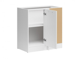 Corner Kitchen Cabinet 1000mm Modern Freestanding Base Unit 100cm Right White / Chalk Gloss - Junona - thumbnail 3