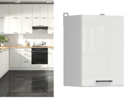 Kitchen Wall Cabinet 400mm Unit Modern Left Right Door Cupboard Chalk White Gloss 40cm Narrow Slim Storage – Junona