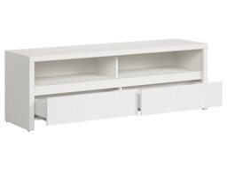 White TV Unit with Storage Modern TV Cabinet Entertainment Stand with Drawers 144cm Media Unit - Kaspian - thumbnail 3