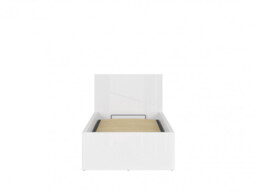 Single Ottoman Bed Frame Euro 90cm Gas Lift Up Storage White Gloss Modern Sturdy - Tetrix - thumbnail 3