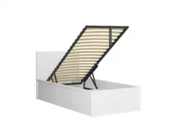 Single Ottoman Bed Frame Euro 90cm Gas Lift Up Storage White Gloss Modern Sturdy - Tetrix - thumbnail 1