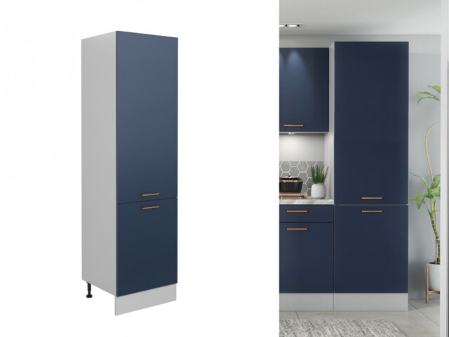 Kitchen Pantry Cupboard Free Standing Tall Larder 600mm Midnight Blue Storage Unit Dark Navy Cabinet - Nora - image 1